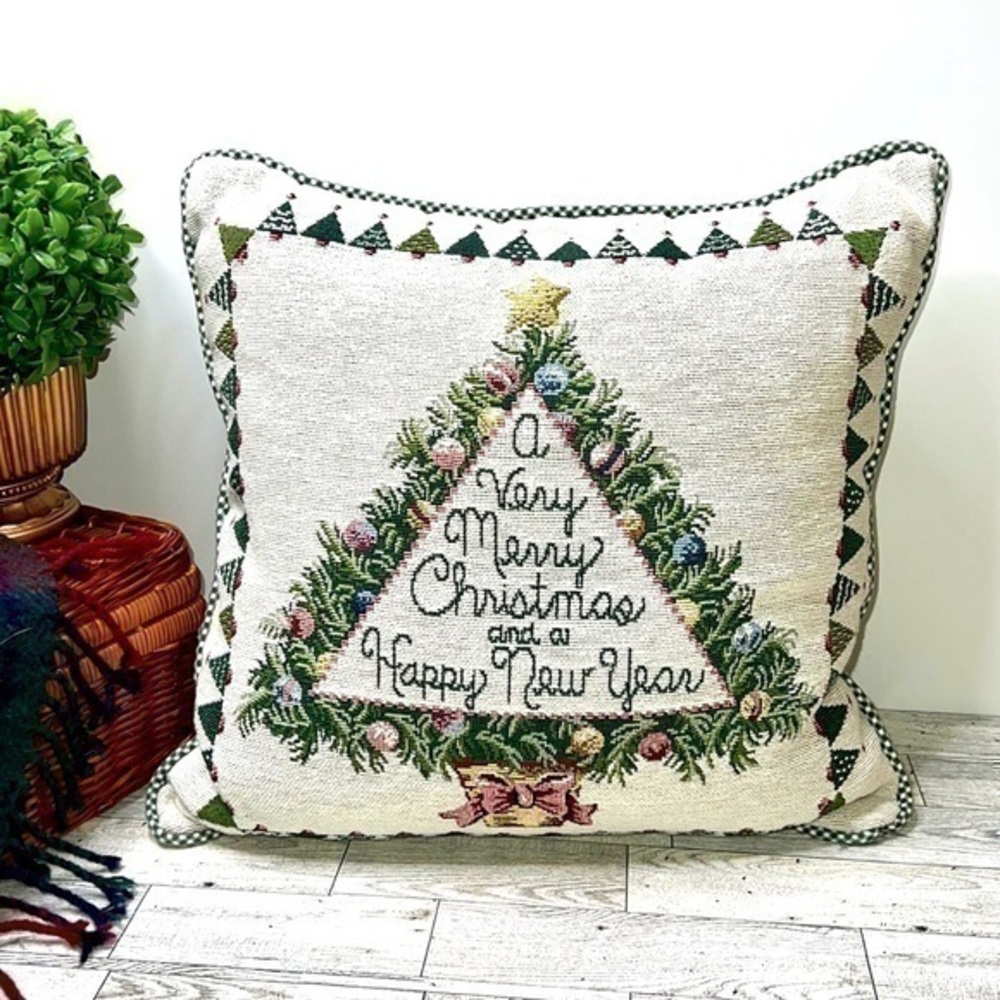 Christmas and New Year Decorative Square Throw Pillow